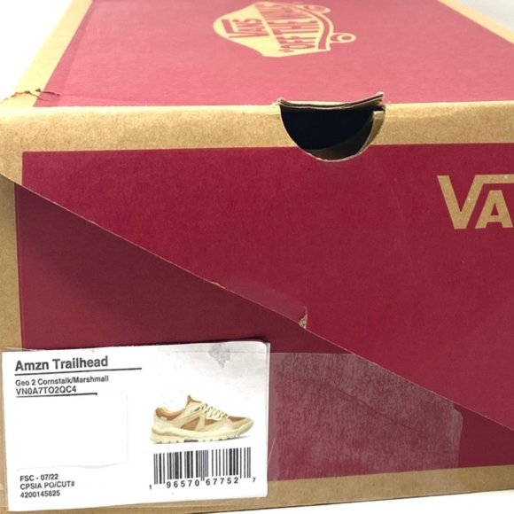 VANS AMZN Trailhead Shoes For Men's Low Top Mesh Suede Cream Hiking VN0A7TO2QC4 - Picture 2 of 11